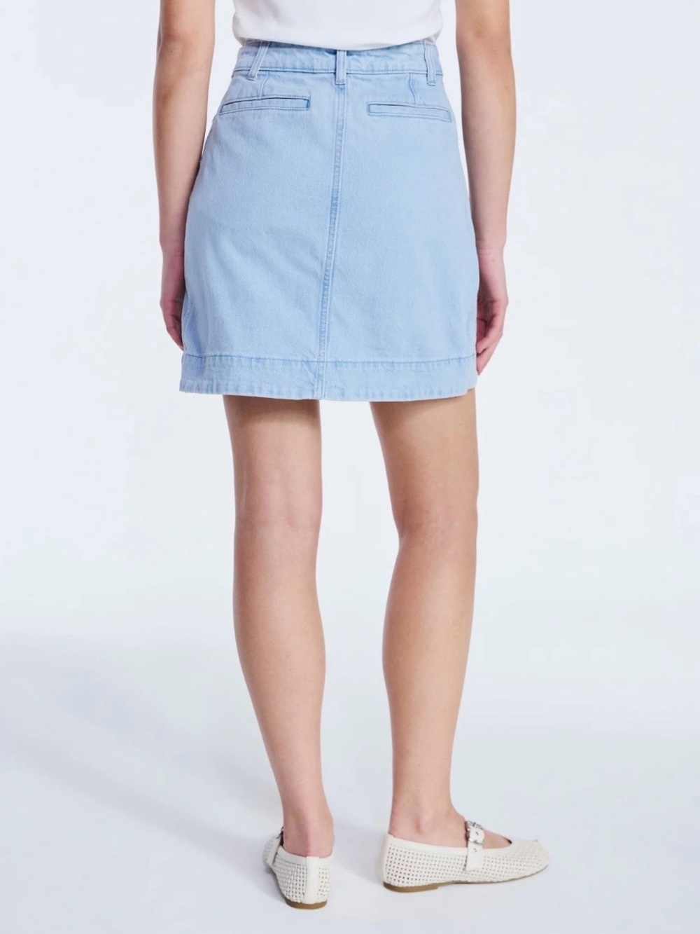Free Assembly Women's Button Front Denim Mini Skirt - Picture 3 of 5